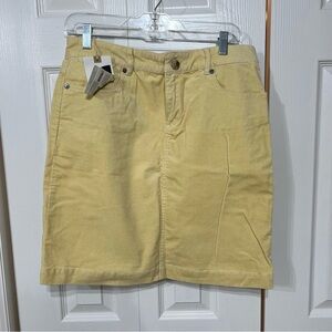 Mountain Khakis MK Yellow Corduroy Mini Skirt Wm 6 Cotton Stretch Boho NWT